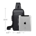 Bolsa de Ombro Antifurto com Carregamento USB Usedleon