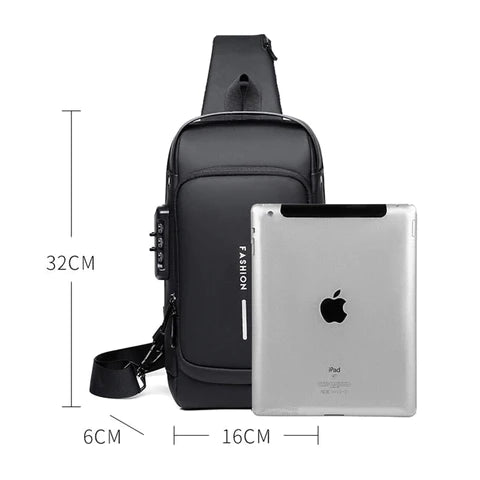 Bolsa de Ombro Antifurto com Carregamento USB Usedleon