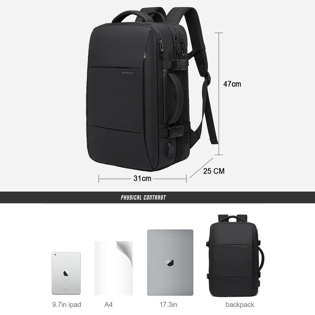Mochila de Viagem Premiere - Notebook 17`, Expansível, Impermeável e Porta USB-usedleon Usedleon