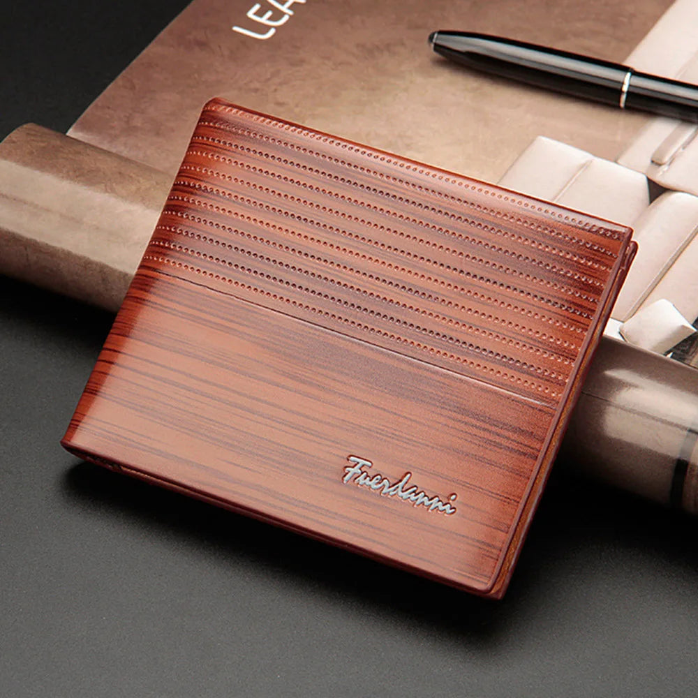 New Slim Short Men Wallets High Quality Luxury Card Holder Male Purse Retro Coin Pocket Photo Holder Men Wallets Usedleon