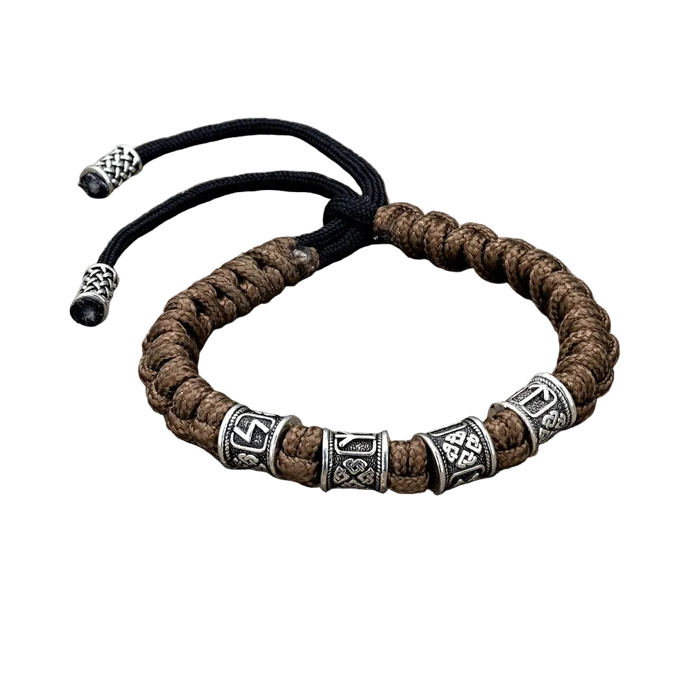 Norse Runes Beads Bracelet Men Vikings Accessories Braided Survival Paracord Rope Wristband Handmade Outdoor Amulet Bangle homme Usedleon