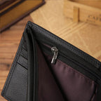 Classic Short Genuine Leather Men Wallets Fashion Coin Pocket Card Holder Men Purse Simple Quality Male Wallets Usedleon