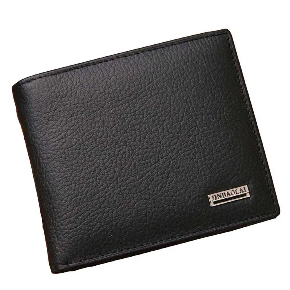 Classic Short Genuine Leather Men Wallets Fashion Coin Pocket Card Holder Men Purse Simple Quality Male Wallets Usedleon