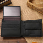 Classic Short Genuine Leather Men Wallets Fashion Coin Pocket Card Holder Men Purse Simple Quality Male Wallets Usedleon
