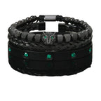 Kit 3 Pulseiras Masculinas Premium Imperial Emeralda Usedleon