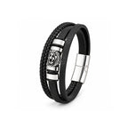 Pulseira Masculina Iron Legacy em Couro e Aço Usedleon