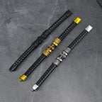 Pulseira Masculina Imperial Cross em Couro e Aço Usedleon