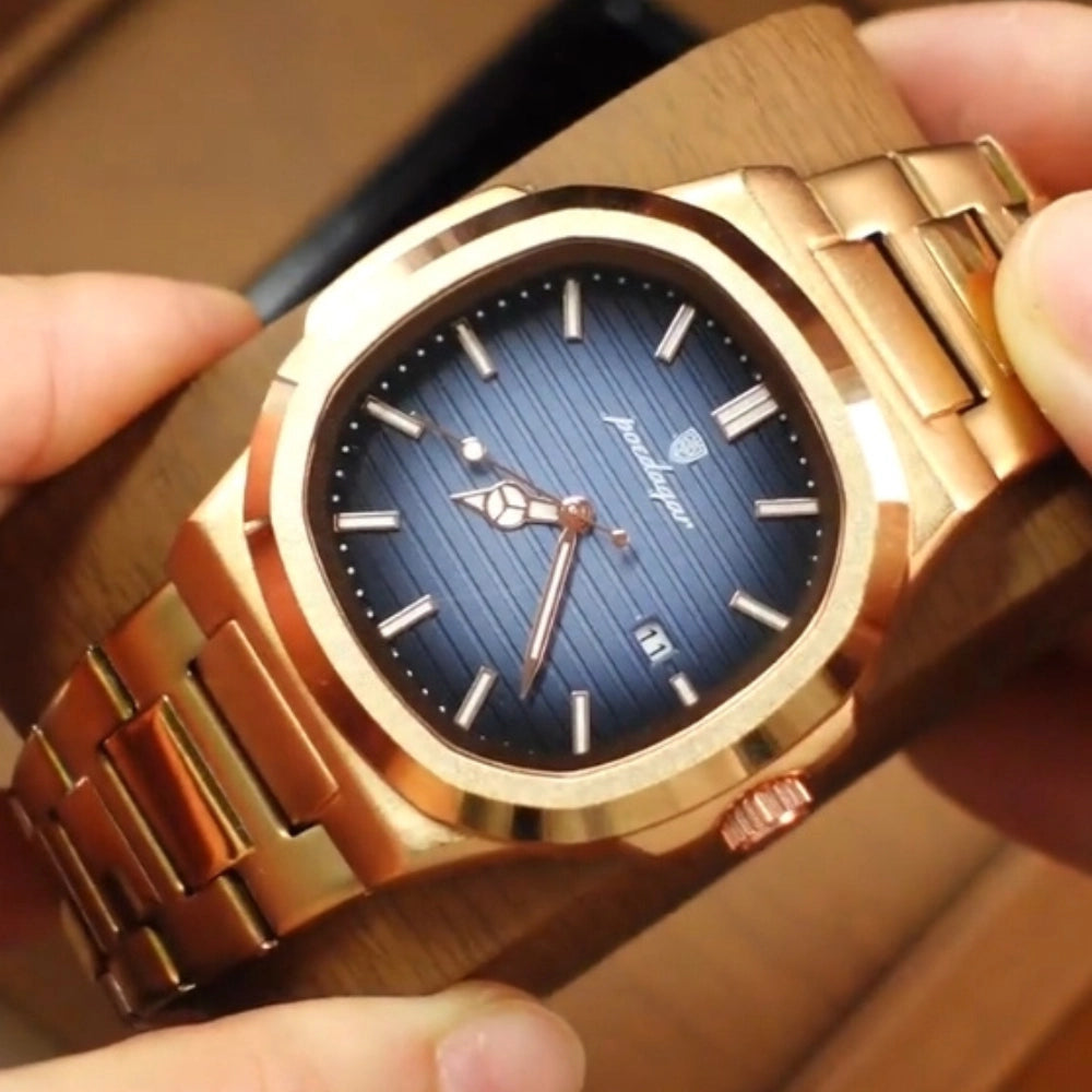 Relógio Masculino Golden Deluxe — Aço Inoxidável Usedleon