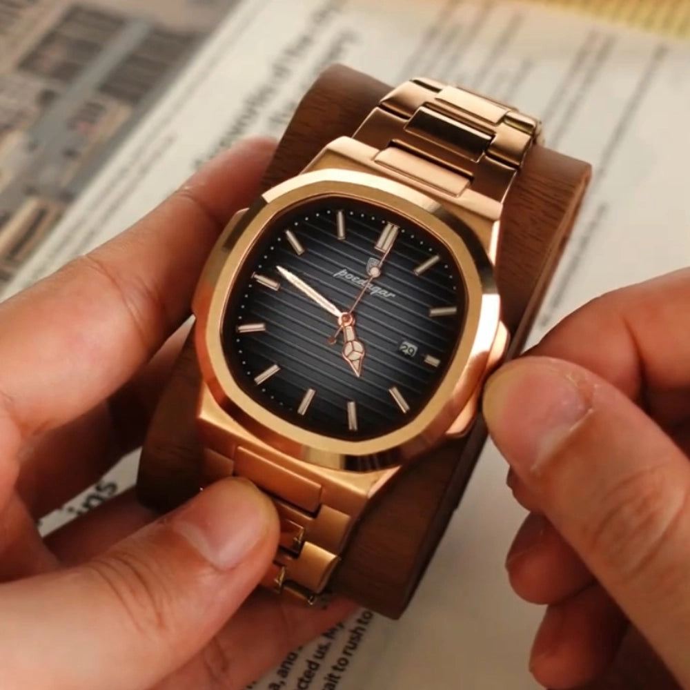 Relógio Masculino Golden Deluxe — Aço Inoxidável Usedleon