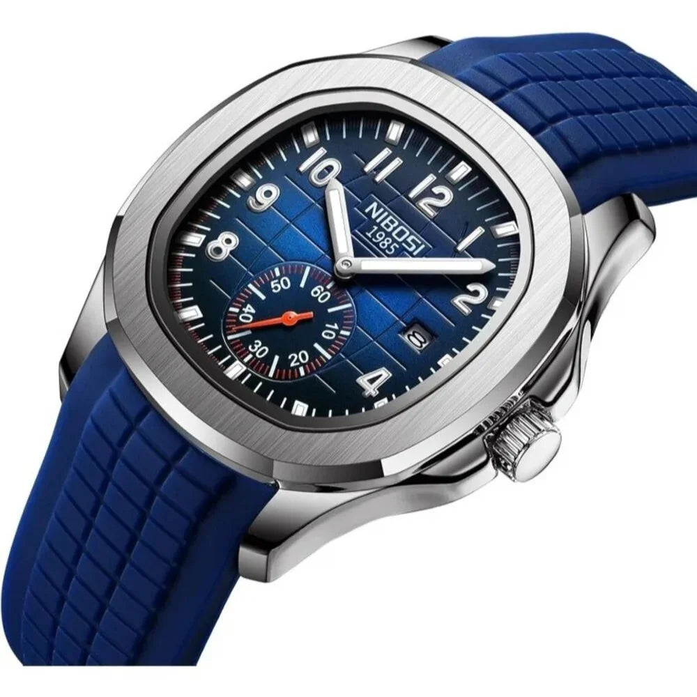 Relógio Masculino NIBOSI Luxury Square pulseira de silicone Usedleon
