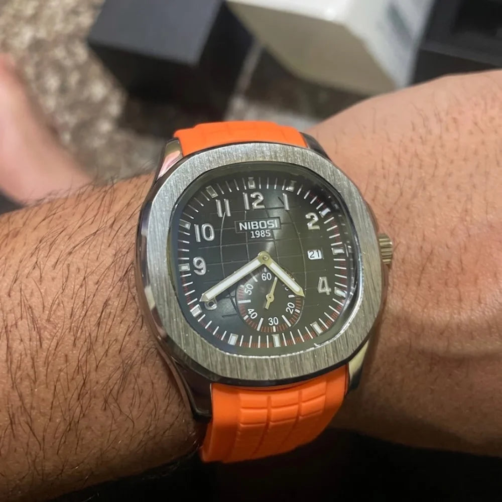 Relógio Masculino NIBOSI Luxury Square pulseira de silicone Usedleon
