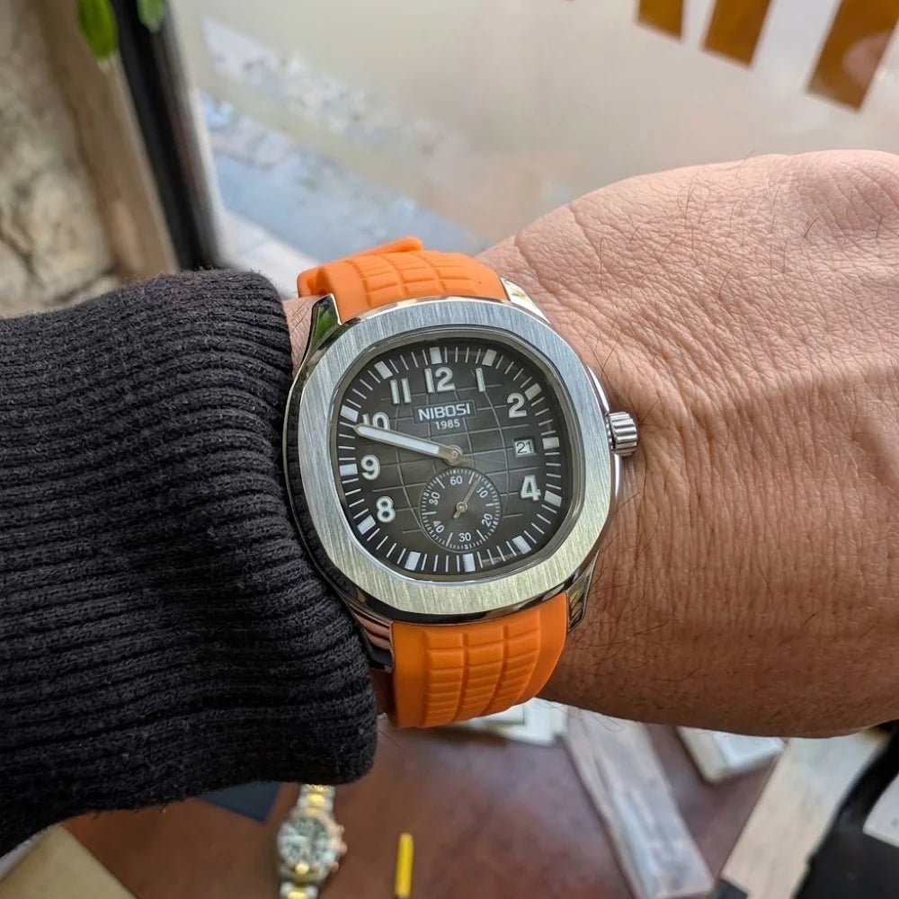 Relógio Masculino NIBOSI Luxury Square pulseira de silicone Usedleon