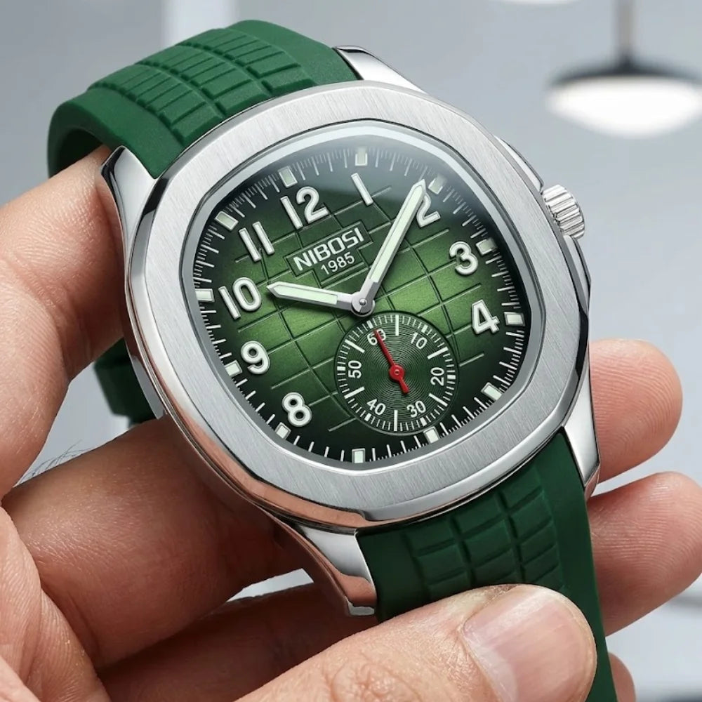 Relógio Masculino NIBOSI Luxury Square pulseira de silicone Usedleon
