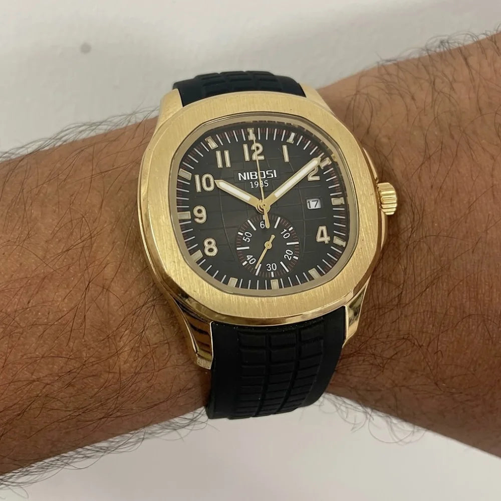 Relógio Masculino NIBOSI Luxury Square pulseira de silicone Usedleon