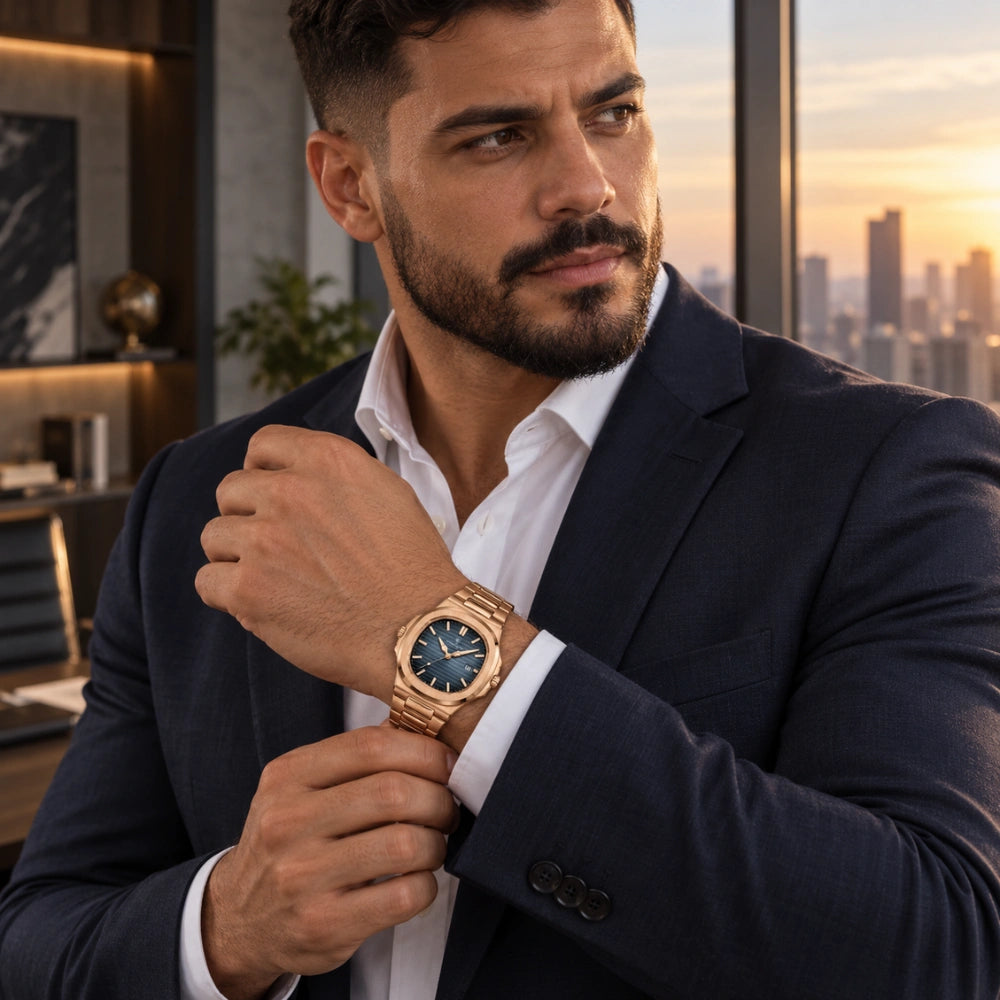 Relógio Masculino Golden Deluxe — Aço Inoxidável Usedleon