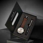 TOMI New 2PCS Luxury Business Men Watch Gift Box Set Simple and Casual Men Calendar Quartz Watch Pen Reloj Men Holiday Gift Usedleon