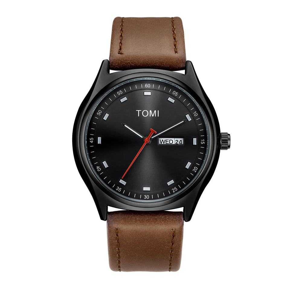 TOMI Minimalist Men's Watch Business Casual Men's And Women's Quartz Watch Fashionable And Versatile Calendar Quartz Watch Usedleon