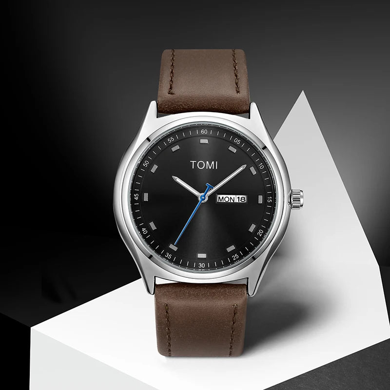 TOMI Minimalist Men's Watch Business Casual Men's And Women's Quartz Watch Fashionable And Versatile Calendar Quartz Watch Usedleon