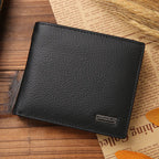 Classic Short Genuine Leather Men Wallets Fashion Coin Pocket Card Holder Men Purse Simple Quality Male Wallets Usedleon