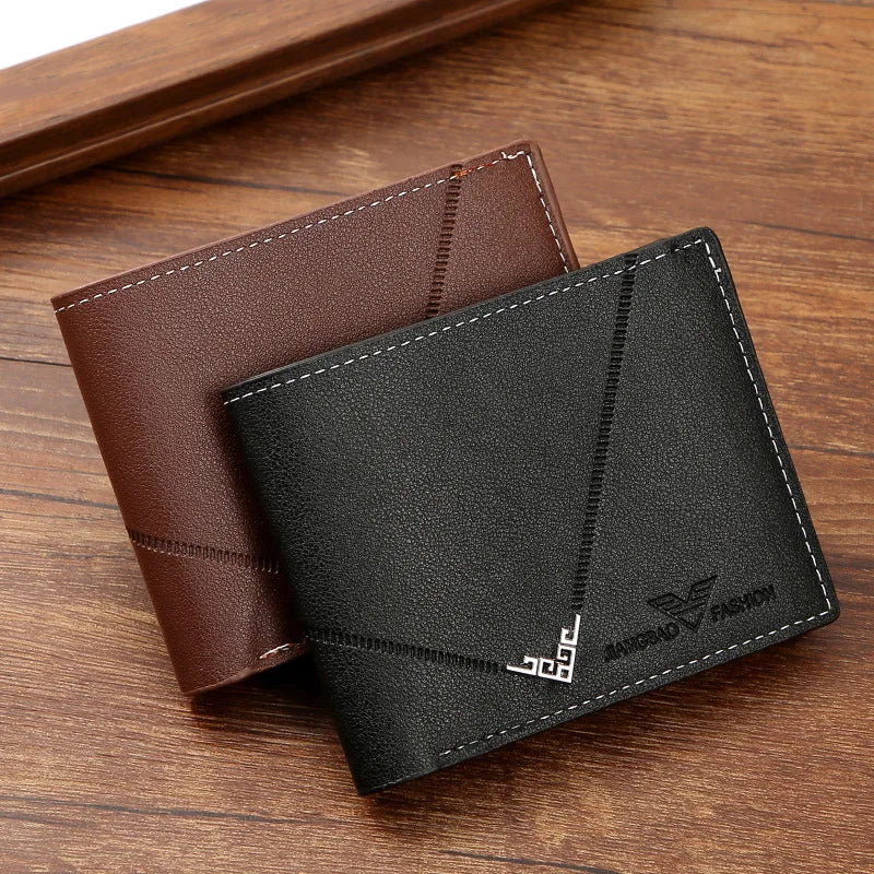 Men's Slim Money Clip Wallet Credit Card ID Holder Casual Male Leather Short Multi Card Holder Purses Business Man Bifold Wallet Usedleon