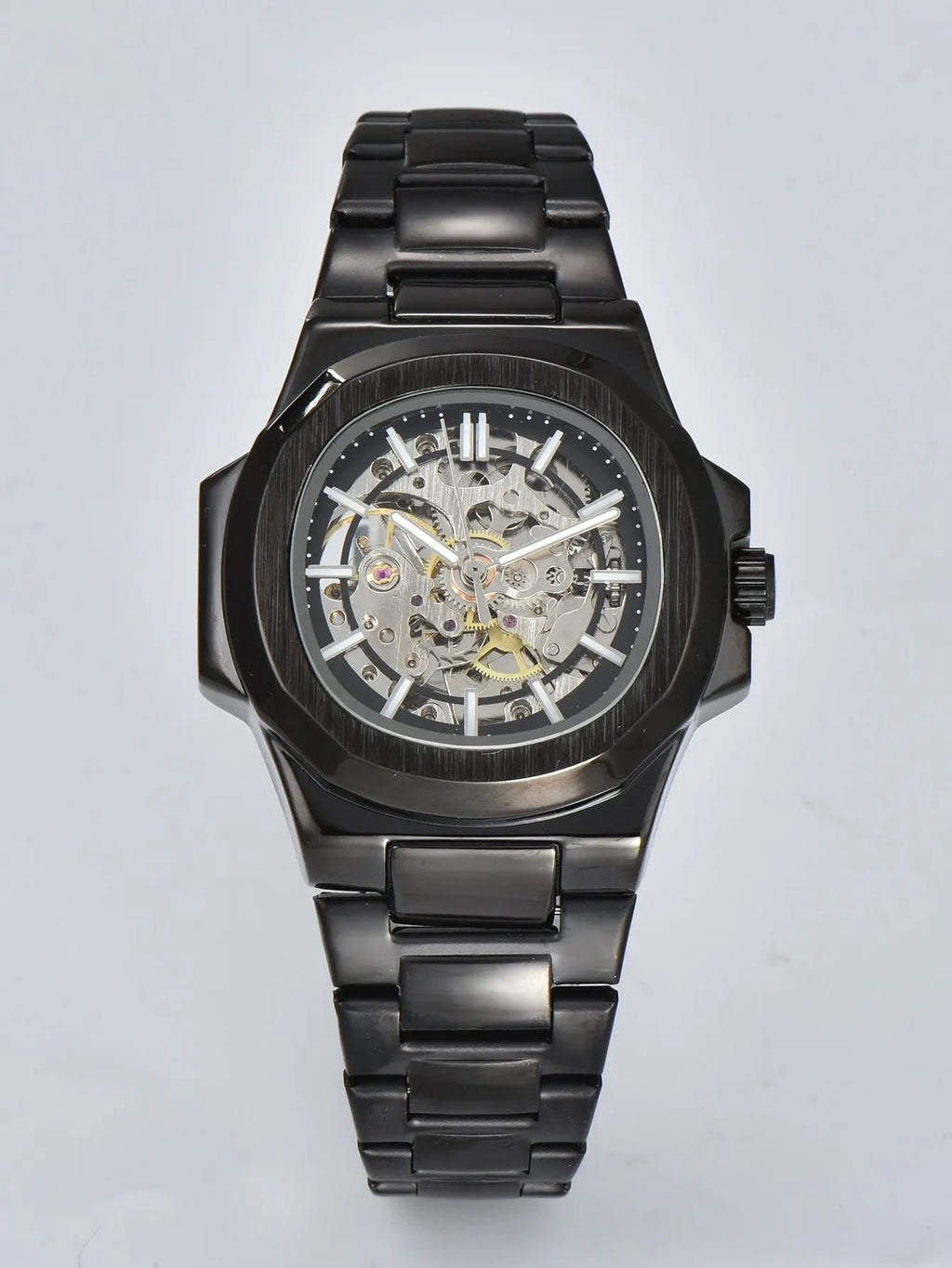 LONGLUX HOT SALE automatic mechanical men watch wholesale no logo waterproof skeleton business  stainless steel gift watch Usedleon
