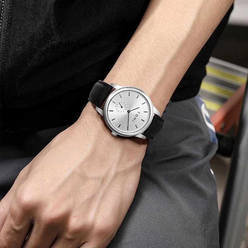 TOMI Fashion Men's Two Pin Half Belt Watch Casual and Minimalist Men's Quartz Watch Usedleon