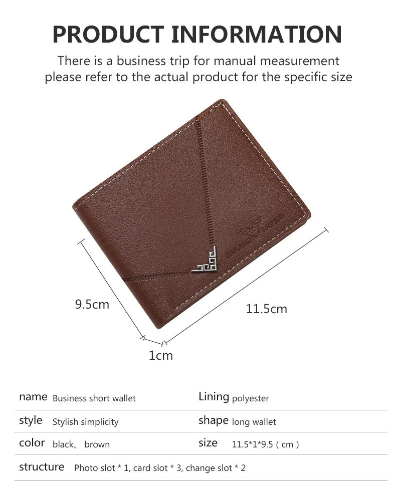 Men's Slim Money Clip Wallet Credit Card ID Holder Casual Male Leather Short Multi Card Holder Purses Business Man Bifold Wallet Usedleon