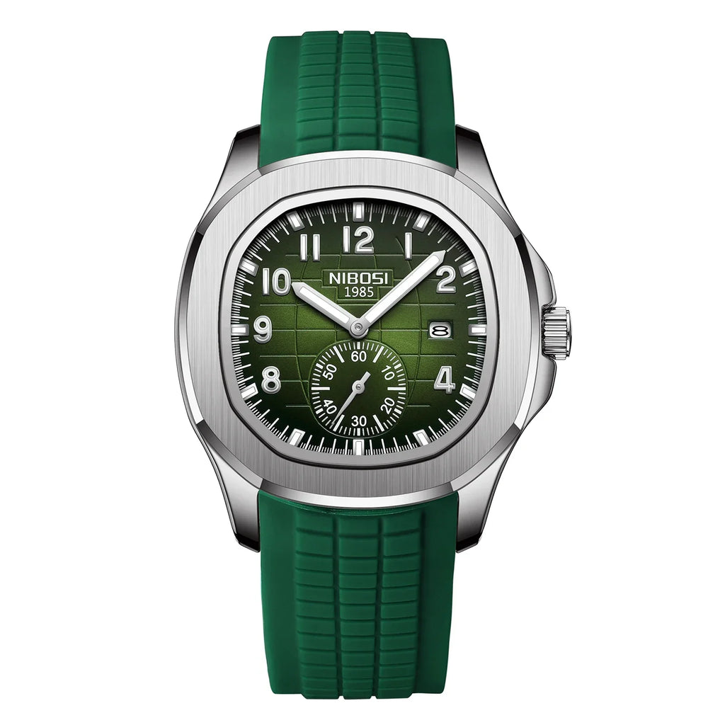 NIBOSI Luxury Men‘s Watches Business Waterproof Male Clock Luminous Silicone Band Date Square Quartz Man Watches Reloj Hombre Usedleon