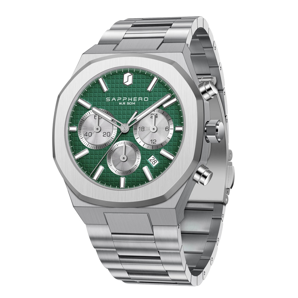 SAPPHERO Men's watch Stainless steel Waterproof men's watch Chronograph Business men's watch best gift clock Usedleon
