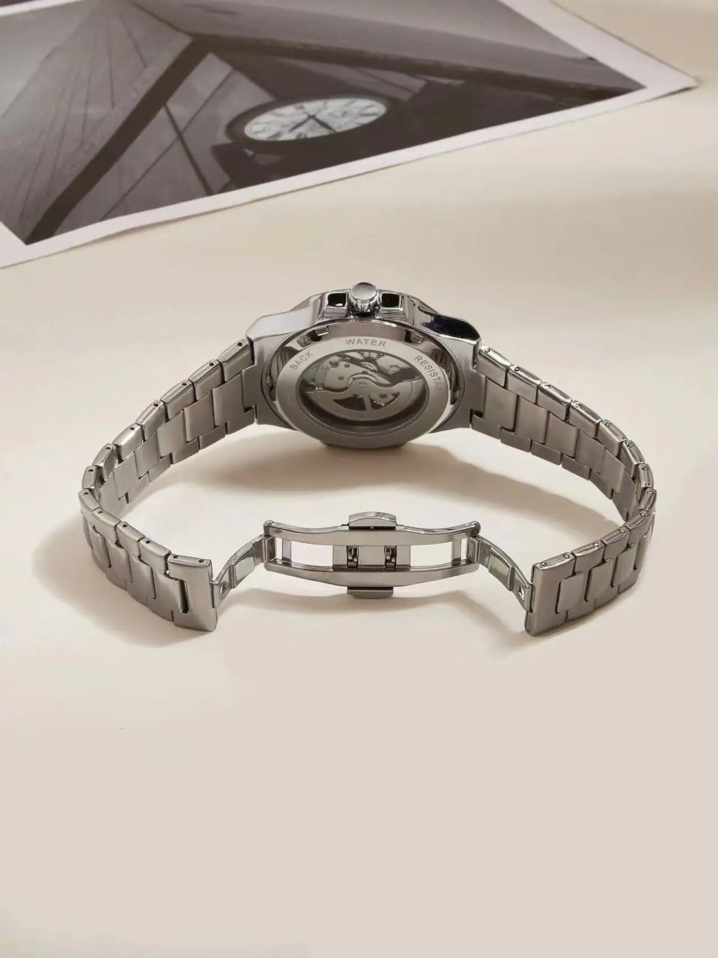 LONGLUX HOT SALE automatic mechanical men watch wholesale no logo waterproof skeleton business  stainless steel gift watch Usedleon
