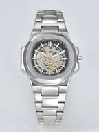 LONGLUX HOT SALE automatic mechanical men watch wholesale no logo waterproof skeleton business  stainless steel gift watch Usedleon
