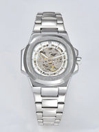 LONGLUX HOT SALE automatic mechanical men watch wholesale no logo waterproof skeleton business  stainless steel gift watch Usedleon