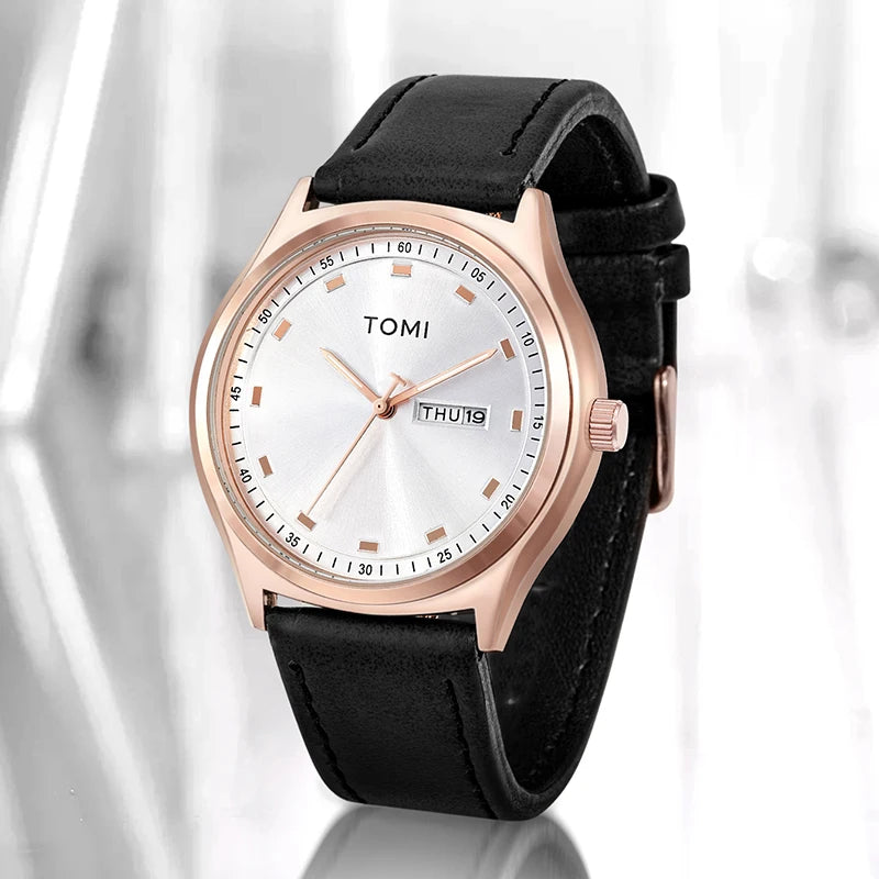 TOMI Minimalist Men's Watch Business Casual Men's And Women's Quartz Watch Fashionable And Versatile Calendar Quartz Watch Usedleon