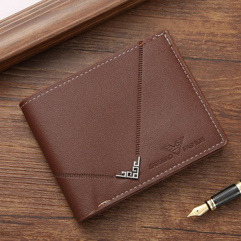 Men's Slim Money Clip Wallet Credit Card ID Holder Casual Male Leather Short Multi Card Holder Purses Business Man Bifold Wallet Usedleon