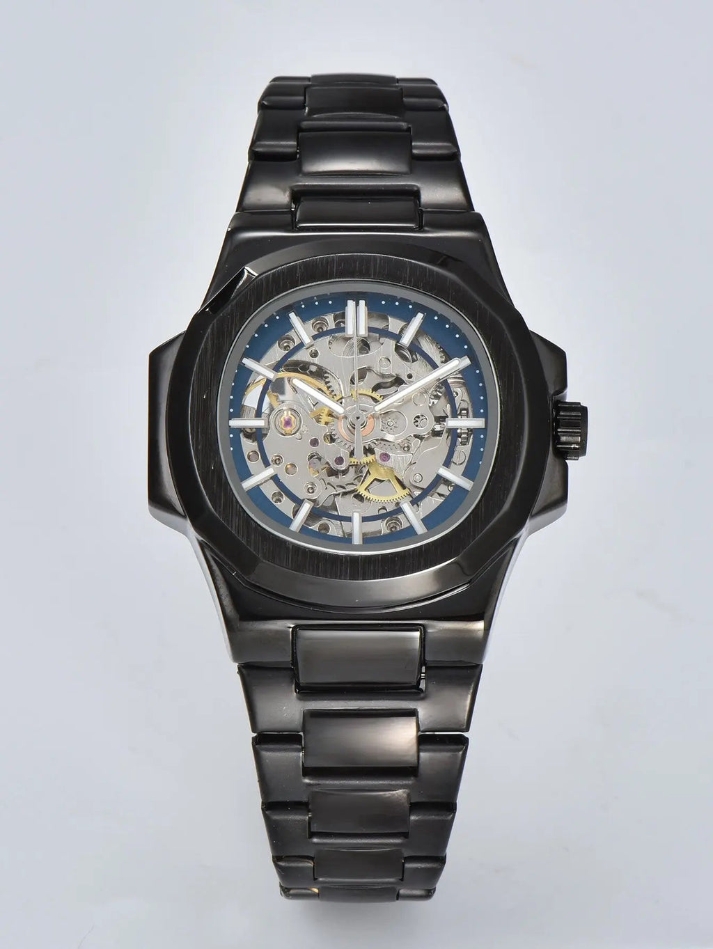 LONGLUX HOT SALE automatic mechanical men watch wholesale no logo waterproof skeleton business  stainless steel gift watch Usedleon