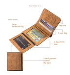 New Men Wallets Credit Card/ID Holder Vintage Brand Male Wallet High Quality PU Leather Photo Holder Foldable Short Men Purse Usedleon