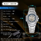 LONGLUX HOT SALE automatic mechanical men watch wholesale no logo waterproof skeleton business  stainless steel gift watch Usedleon