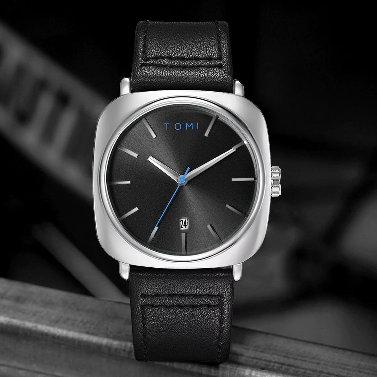 TOMI Men's Fashion Business Design Watch Square Small Disc Watch High Quality Minimalist Design Elegant Men's Watch Quartz Watch Usedleon