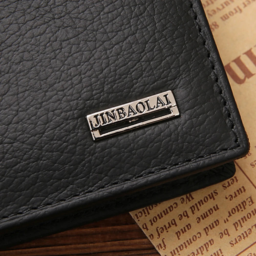 Classic Short Genuine Leather Men Wallets Fashion Coin Pocket Card Holder Men Purse Simple Quality Male Wallets Usedleon