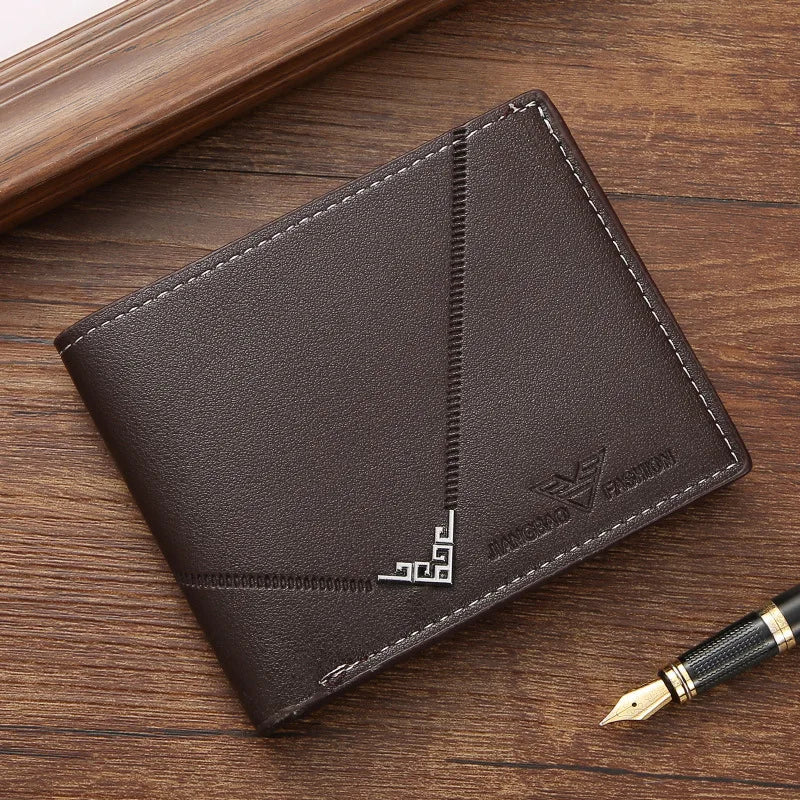 Men's Slim Money Clip Wallet Credit Card ID Holder Casual Male Leather Short Multi Card Holder Purses Business Man Bifold Wallet Usedleon
