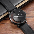 TOMI 3PCS Luxury Business Gift Box Set Men Watch Wallet Simple Leisure Creative Hollow Dial Men Quartz Watch Watch Clock Gifts Usedleon