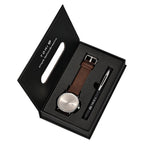 TOMI New 2PCS Luxury Business Men Watch Gift Box Set Simple and Casual Men Calendar Quartz Watch Pen Reloj Men Holiday Gift Usedleon