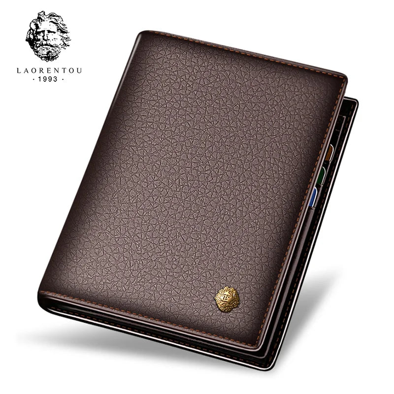 LAORENTOU Men Genuine Leather Wallet Small Card Holder Wallet Gift for Husband,  Boyfriend Usedleon