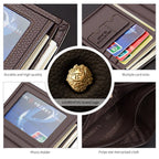 LAORENTOU Men Genuine Leather Wallet Small Card Holder Wallet Gift for Husband,  Boyfriend Usedleon