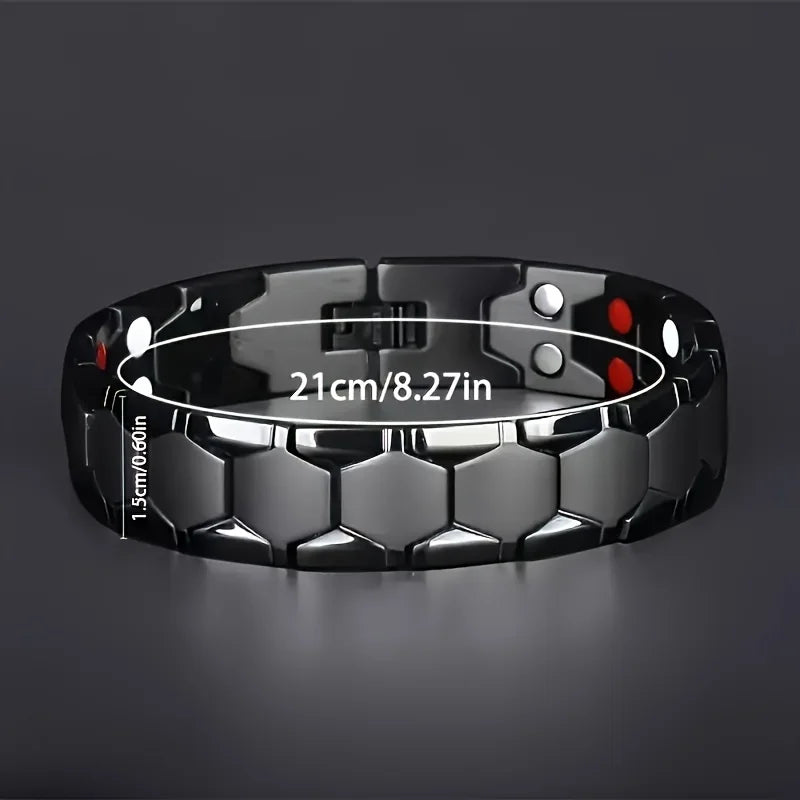 1pc men's magnetic titanium alloy bracelet - Ideal Father's Day gift, detachable hexagonal wide magnetic bead bracelet Usedleon