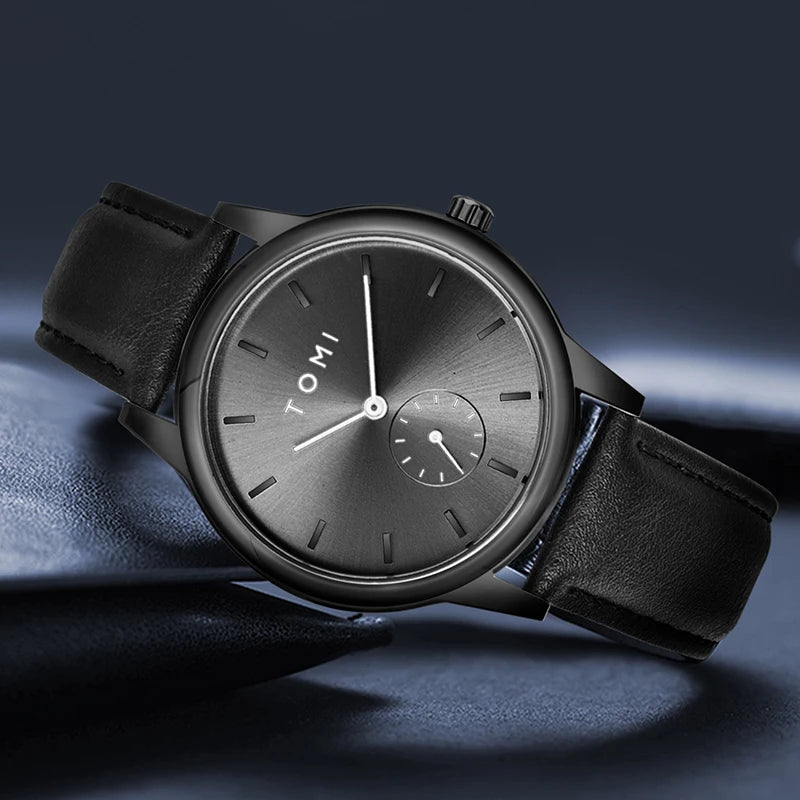 TOMI Fashion Men's Two Pin Half Belt Watch Casual and Minimalist Men's Quartz Watch Usedleon
