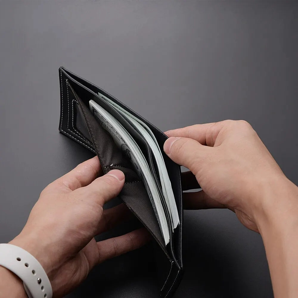 Pu Leather Men Short Wallet Thin Style Folding Young Men Credit Card Holder Wallet Usedleon