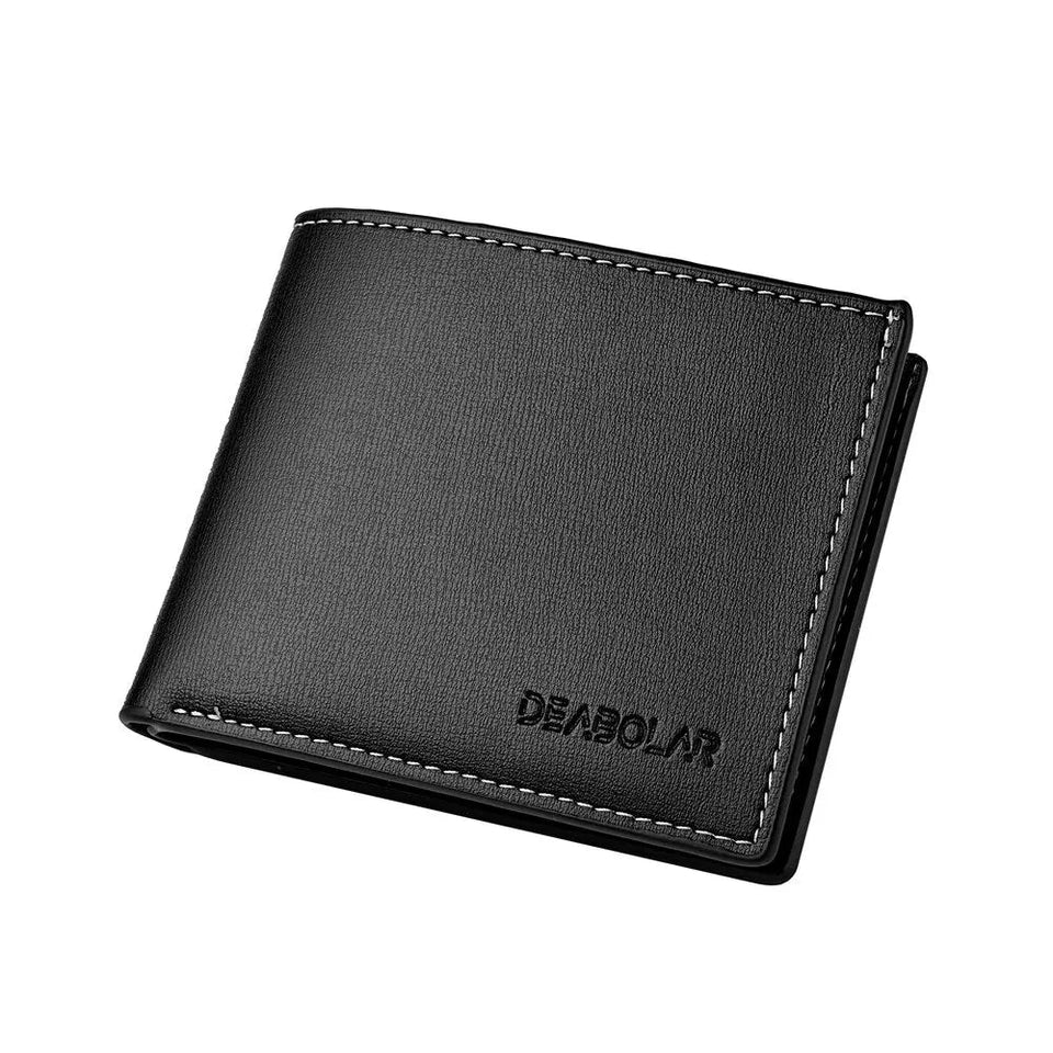 Pu Leather Men Short Wallet Thin Style Folding Young Men Credit Card Holder Wallet Usedleon