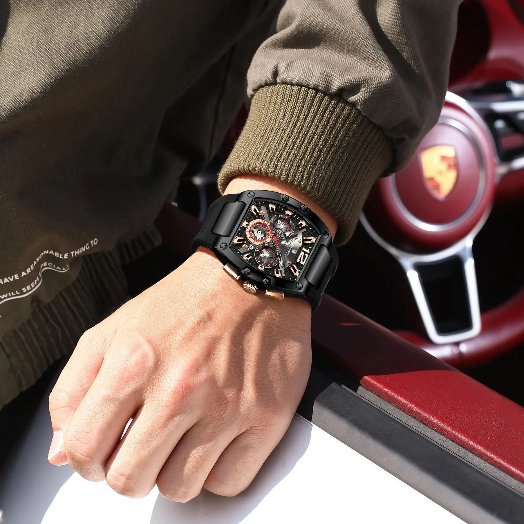 POEDAGAR Luxury Watches For Men Sport Casual Waterproof Luminous Date Man Wristwatch Chronograph Quartz Silicone Men Watch Reloj Usedleon