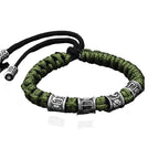 Norse Runes Beads Bracelet Men Vikings Accessories Braided Survival Paracord Rope Wristband Handmade Outdoor Amulet Bangle homme Usedleon